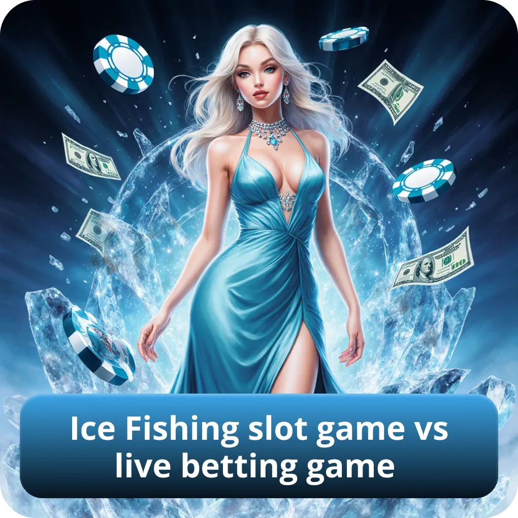 Ice Fishing slot game vs live betting game